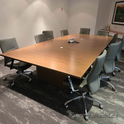 143x65 Medium Maple Boardroom Conference Table w/ Power